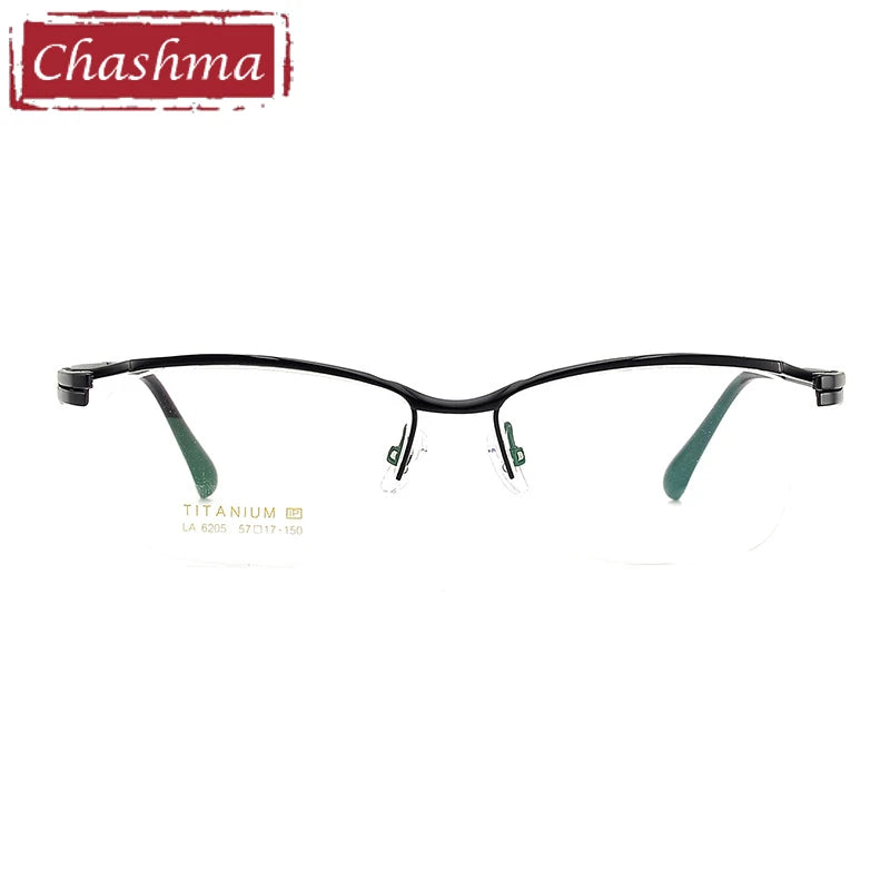 Chashma Unisex Semi Rim Big Square Brow Line Titanium Eyeglasses 6205 Semi Rim Chashma   