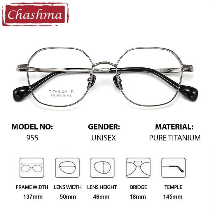 Chashma Ochki Women's Full Rim Polygon Titanium Eyeglasses 396955