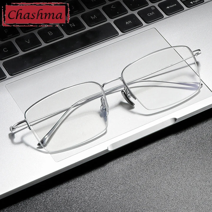 Chashma Unisex Semi Rim Square Titanium Eyeglasses 177503 Semi Rim Chashma   