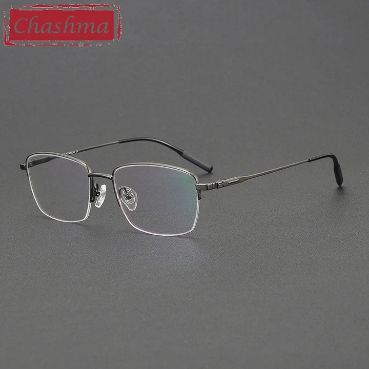 Chashma Men's Semi Rim Polygon Square Titanium Eyeglasses 781055
