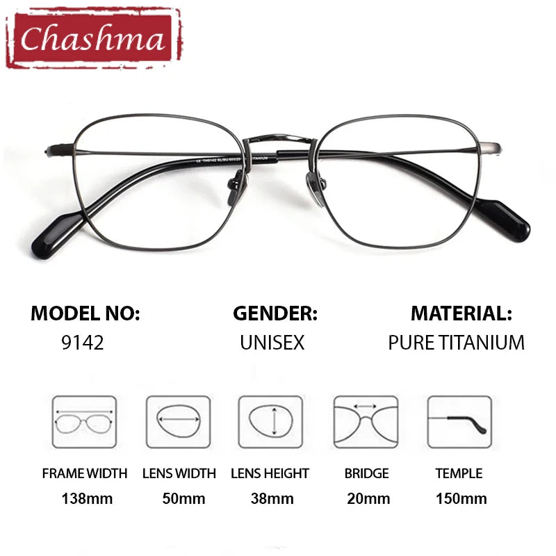 Chashma Women's Full Rim Polygon Square Titanium Eyeglasses 889142