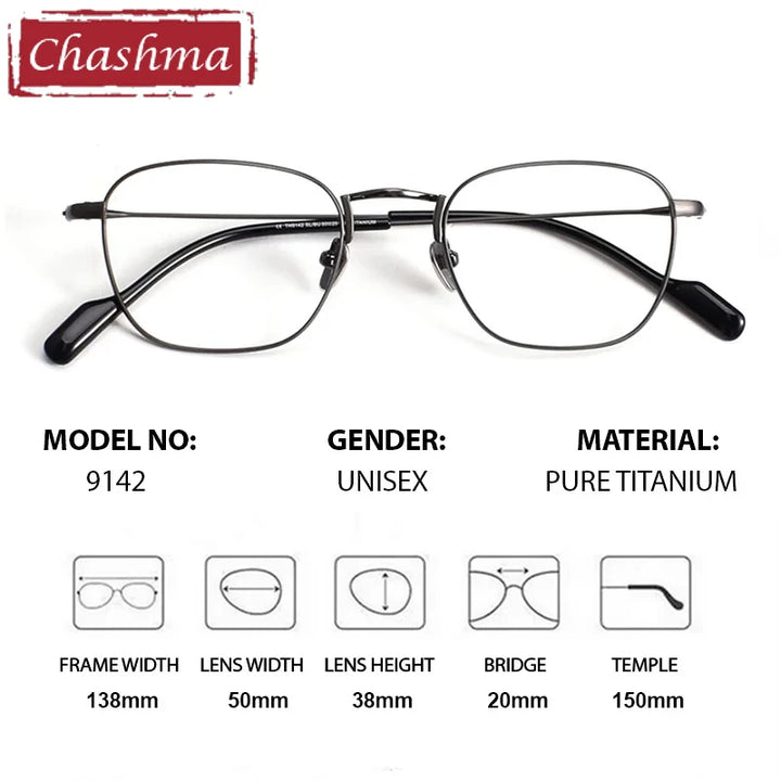 Chashma Women's Full Rim Polygon Square Titanium Eyeglasses 889142