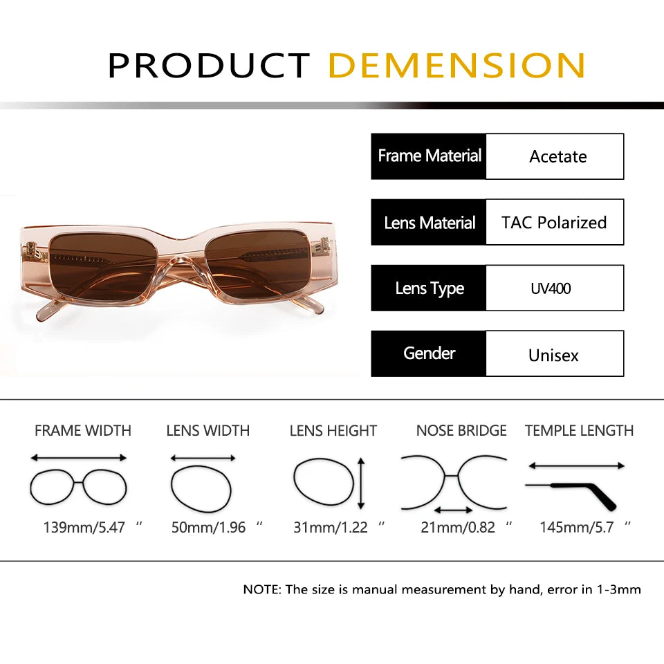 Esnbie Women's Full Rim Square Oval Acetate Sunglasses 220321