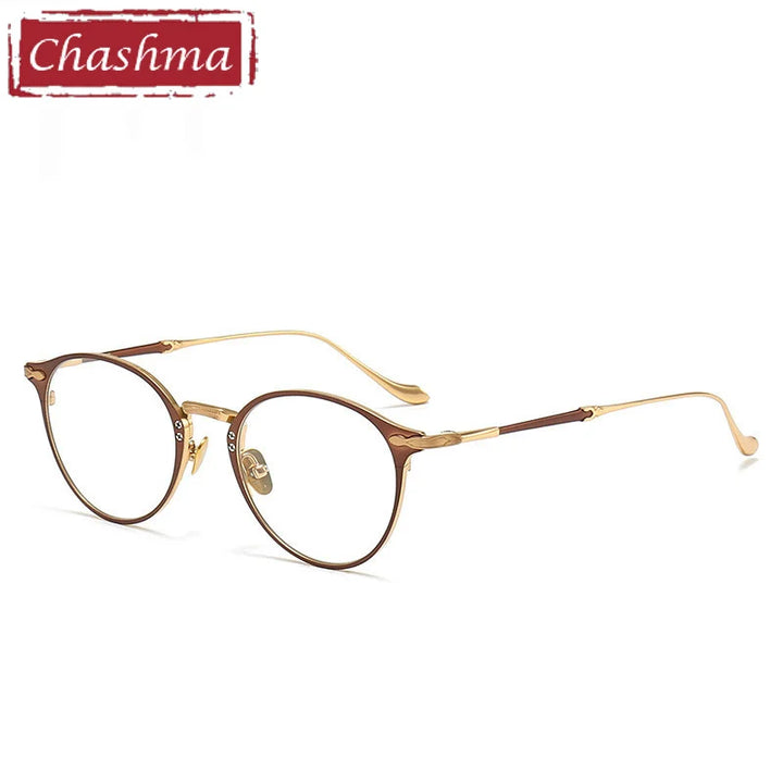 Chashma Women's Full Rim Round Acetate Titanium Eyeglasses 873112