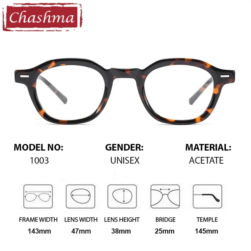 Chashma Ochki Unisex Full Rim Polygon Oval Acetate Eyeglasses 881003