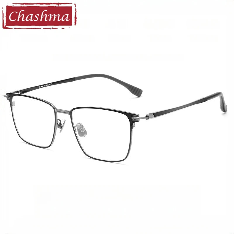 Chashma Ochki Unisex Full Rim Square Titanium Eyeglasses 888013
