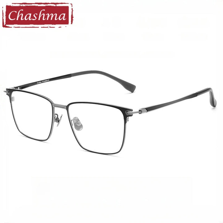 Chashma Ochki Unisex Full Rim Square Titanium Eyeglasses 888013