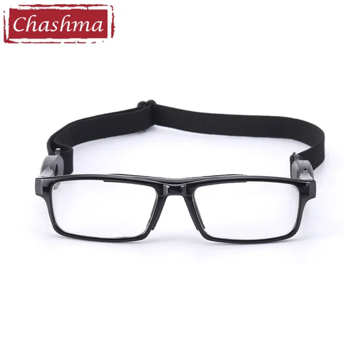 Chashma Ottica Unisex Full Rim Square Tr 90 Titanium Sport Eyeglasses C050 Full Rim Chashma Ottica Bright Black  