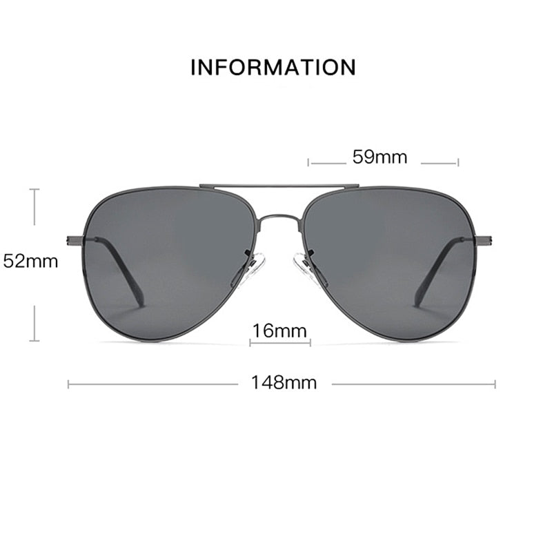 Yimaruili Men's Full Rim Square Double Bridge Alloy Polarized Sunglasses 01-3026 Sunglasses Yimaruili Sunglasses   