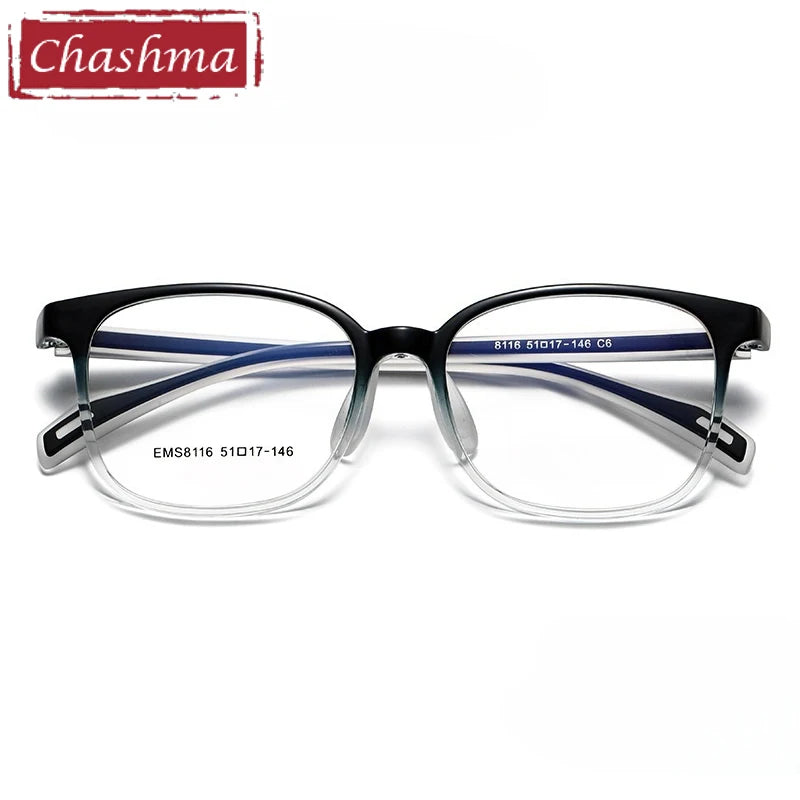 Chashma Ochki Unisex Full Rim Square Tr 90 Titanium Eyeglasses 938116