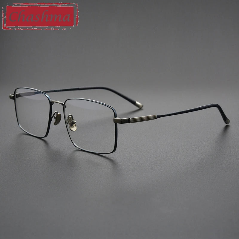 Chashma Ottica Men's Full Rim Square Titanium Eyeglasses 62802