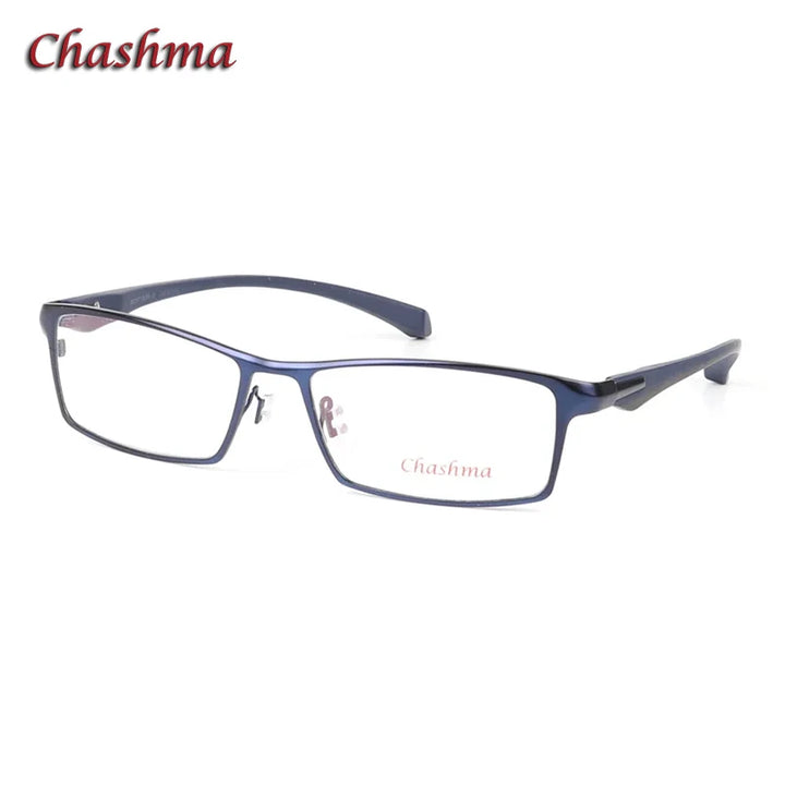 Chashma Ochki Unisex Full Rim Square Titanium Alloy Eyeglasses 49064
