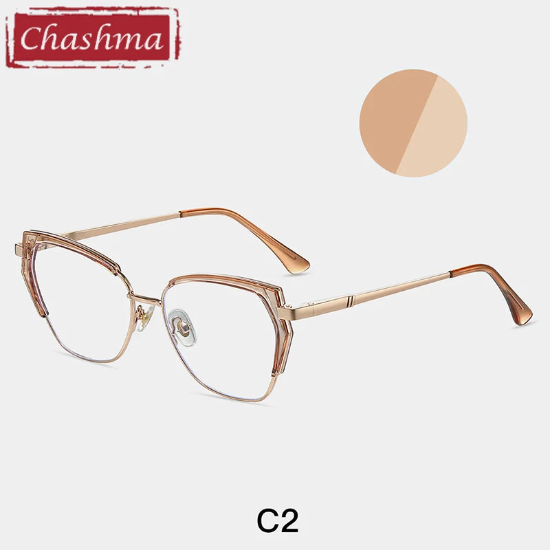 Chashma Women's Full Rim Square Cat Eye Tr 90 Alloy Eyeglasses 87323 Full Rim Chashma C2  