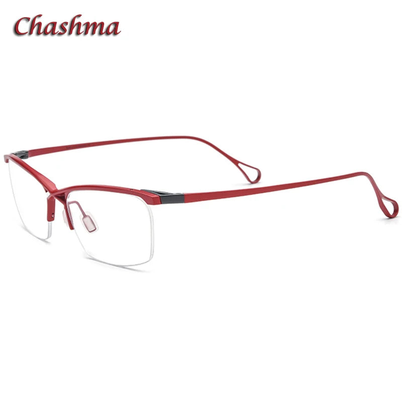 Chashma Ochki Unisex Semi Rim Brow Line Square Titanium Eyeglasses 5757 Semi Rim Chashma Ochki   