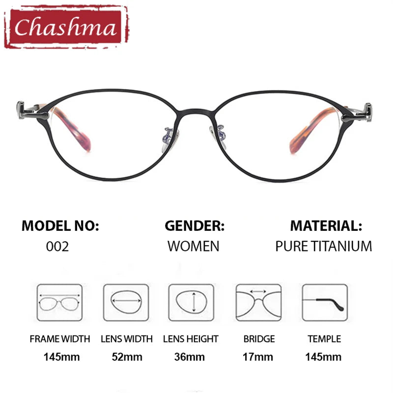 Chashma Ochki  Unisex Full Rim Oval Titanium Eyeglasses 517002