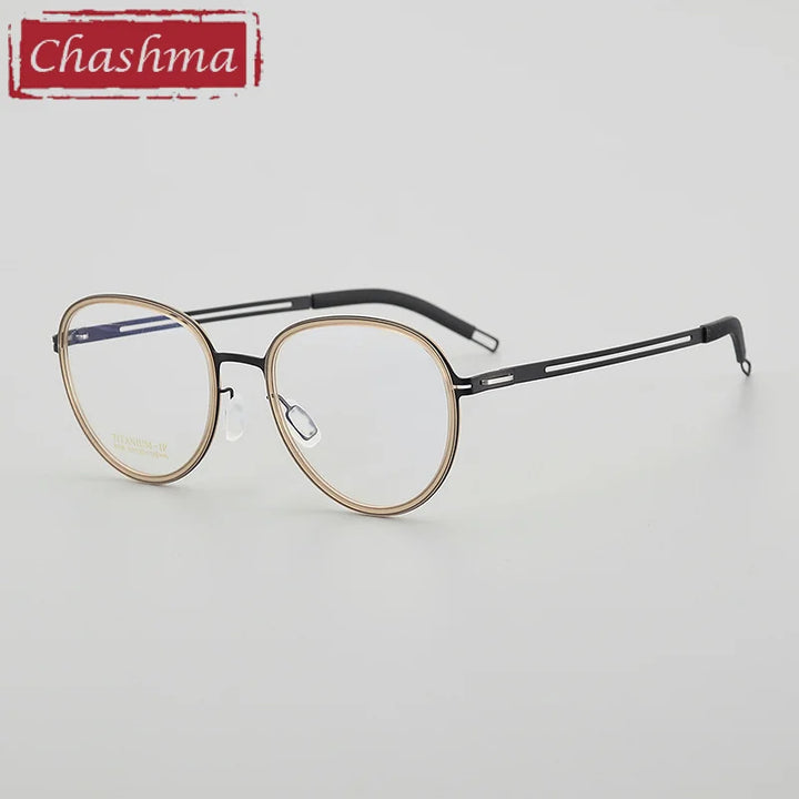 Chashma Ottica Women's Full Rim Oval Round Acetate Titanium Eyeglasses 68106