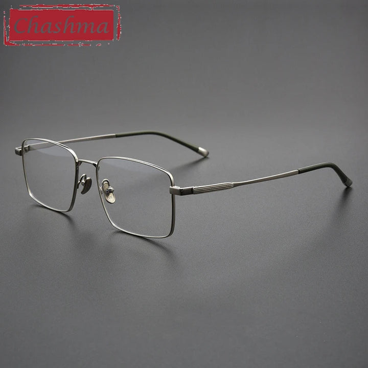 Chashma Ottica Men's Full Rim Square Titanium Eyeglasses 62802