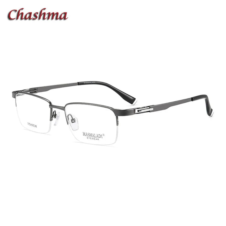 Chashma Ochki Men's Semi Rim Square Titanium Eyeglasses 9054 Semi Rim Chashma Ochki   