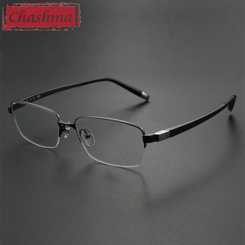 Chashma Ochki Women's Semi Rim Polygon Square Titanium Eyeglasses 627040