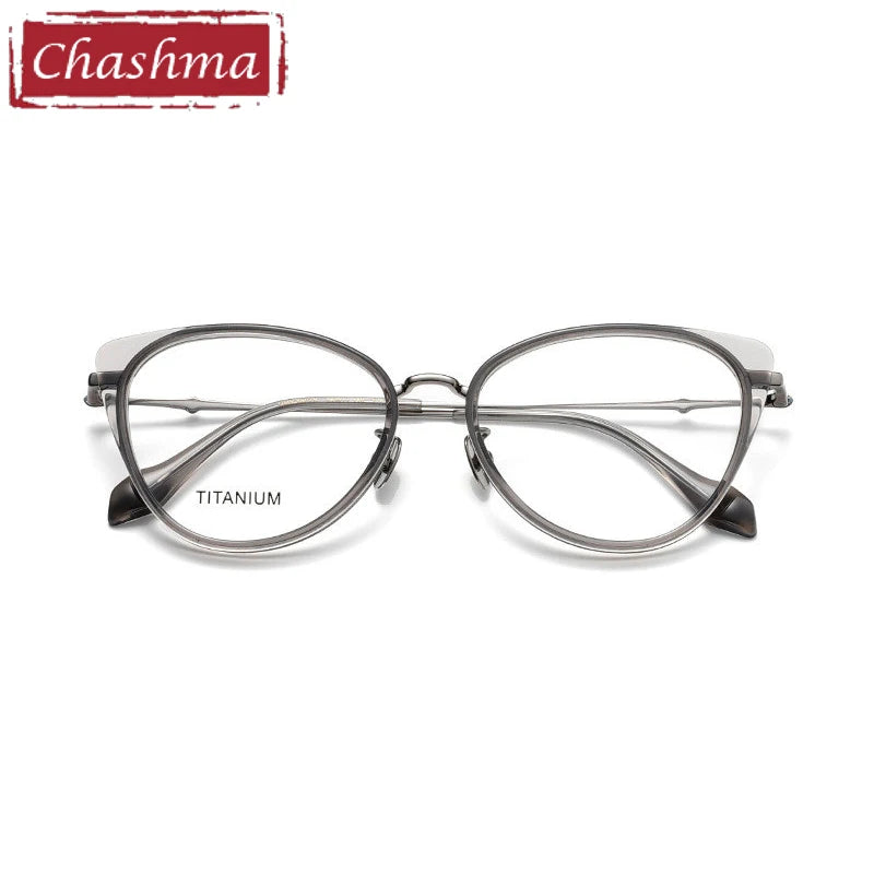 Chashma Ottica Women's Full Rim Cat Eye Acetate Titanium Eyeglasses 36660