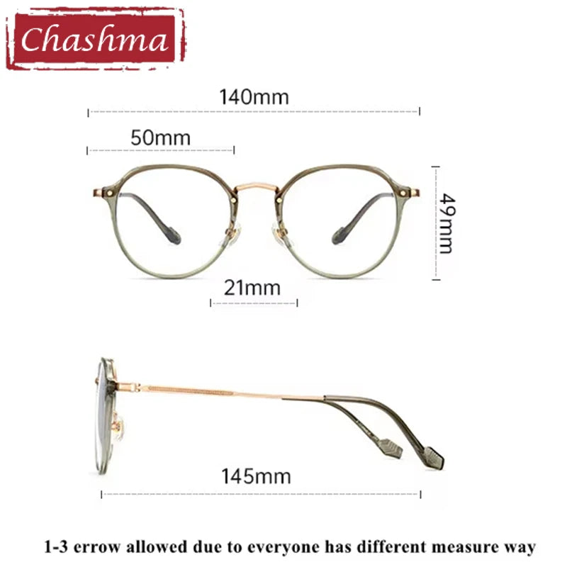Chashma Unisex Full Rim Flat Top Oval Tr 90 Titanium Eyeglasses 888076