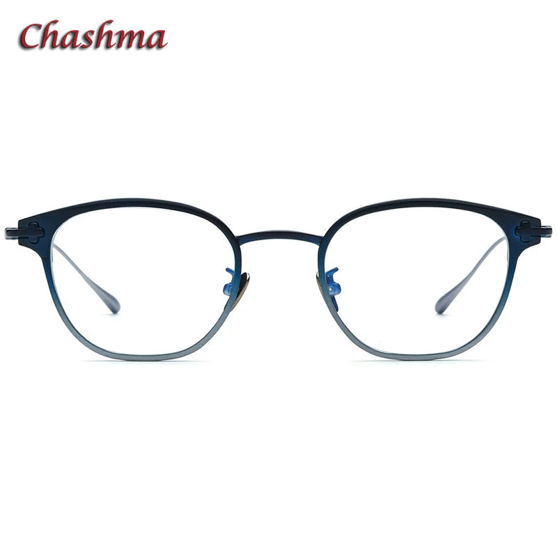 Chashma Ochki Unisex Full Rim Round Titanium Eyeglasses 4822 Full Rim Chashma Ochki   