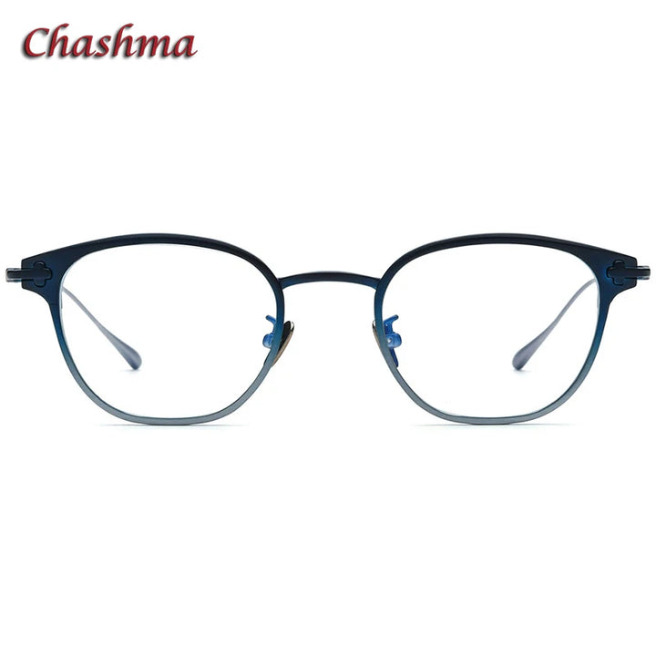 Chashma Ochki Unisex Full Rim Round Titanium Eyeglasses 4822 Full Rim Chashma Ochki   