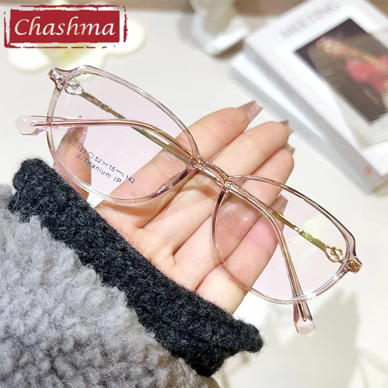 Chashma Ottica Women's Full Rim Oval Tr 90 Titantium Eyeglasses 37123