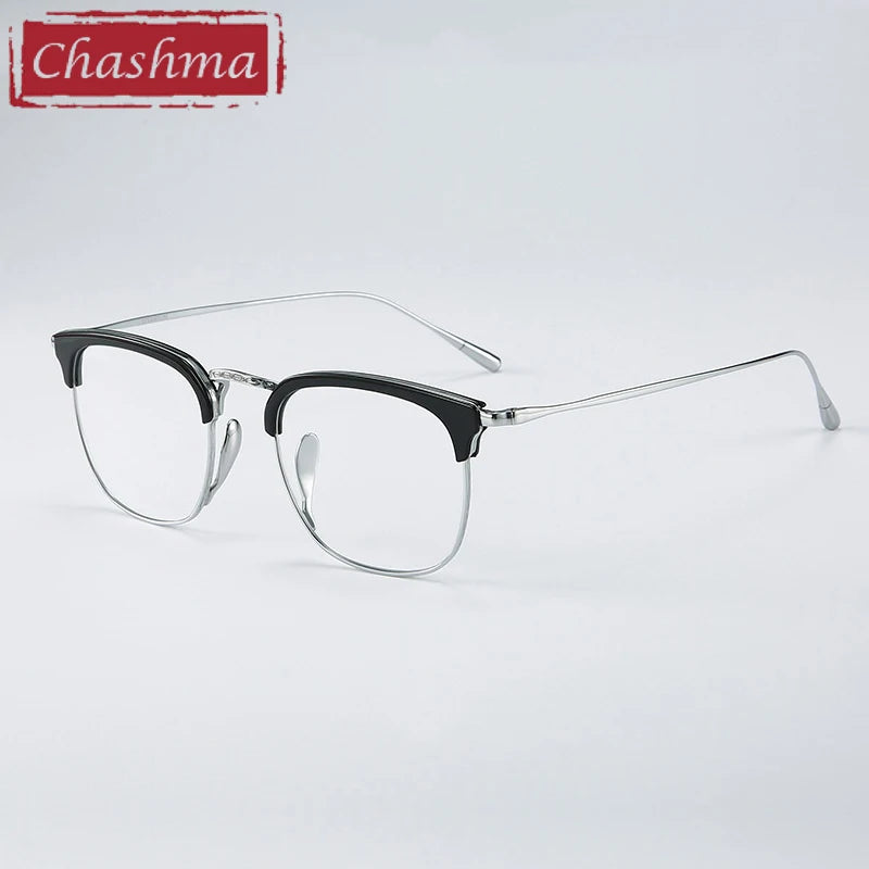 Chashma Ochki Men's Full Rim Square Titanium Acetate Eyeglasses 881902
