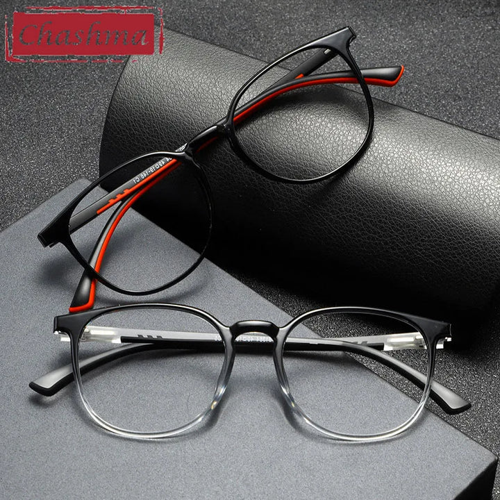 Chashma Unisex Full Rim Round Tr 90 Titanium Eyeglasses 81364 Full Rim Chashma   