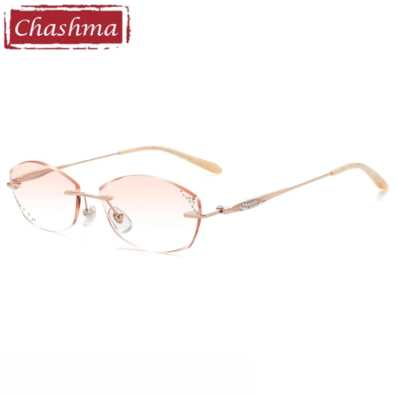 Chashma Women's Rimless Oval Square Titanium Eyeglasses 699142