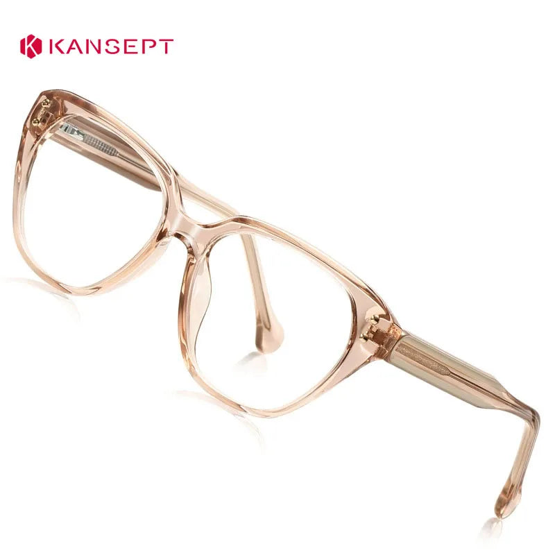 Kansept Women's Full Rim Flat Top Tr 90 Titainum Reading Glasses 78101 Reading Glasses Kansept