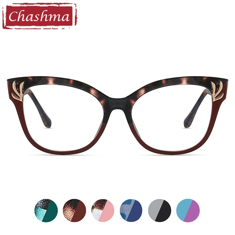 Chashma Women's Full Rim Cat Eye Tr 90 Titanium Eyeglasses 87303 Full Rim Chashma   