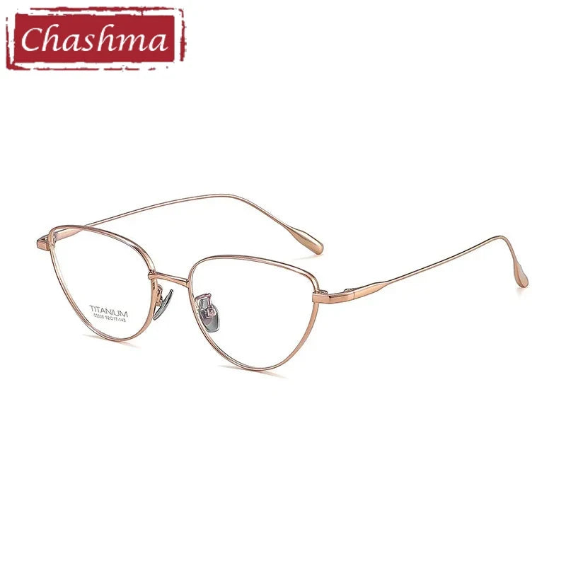 Chashma Ochki Women's Full Rim Oval Cat Eye Titanium Eyeglasses 603038