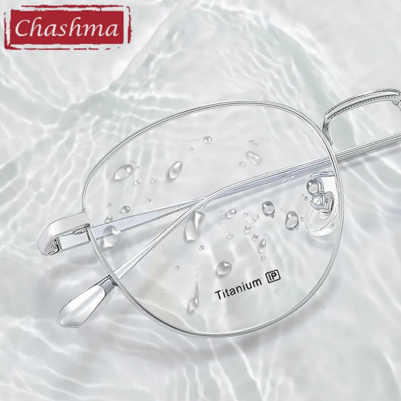 Chashma Unisex Full Rim Round Oval Titanium Eyeglasses 7018 Full Rim Chashma   