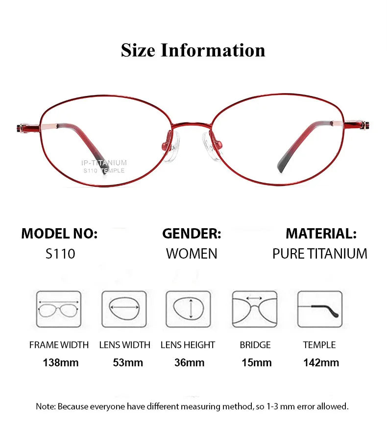 Chashma Women's Full Rim Oval Square Titanium Eyeglasses 19110 Full Rim Chashma   