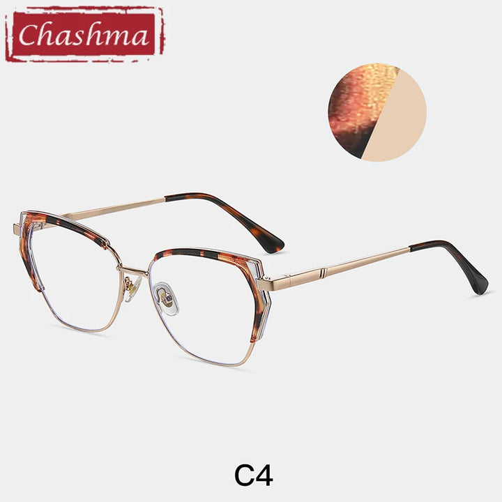 Chashma Women's Full Rim Square Cat Eye Tr 90 Alloy Eyeglasses 87323 Full Rim Chashma C4  