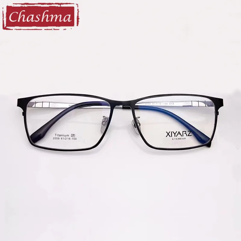 Chashma Men's Full Rim Big Square Titanium Eyeglasses 2059 Full Rim Chashma   