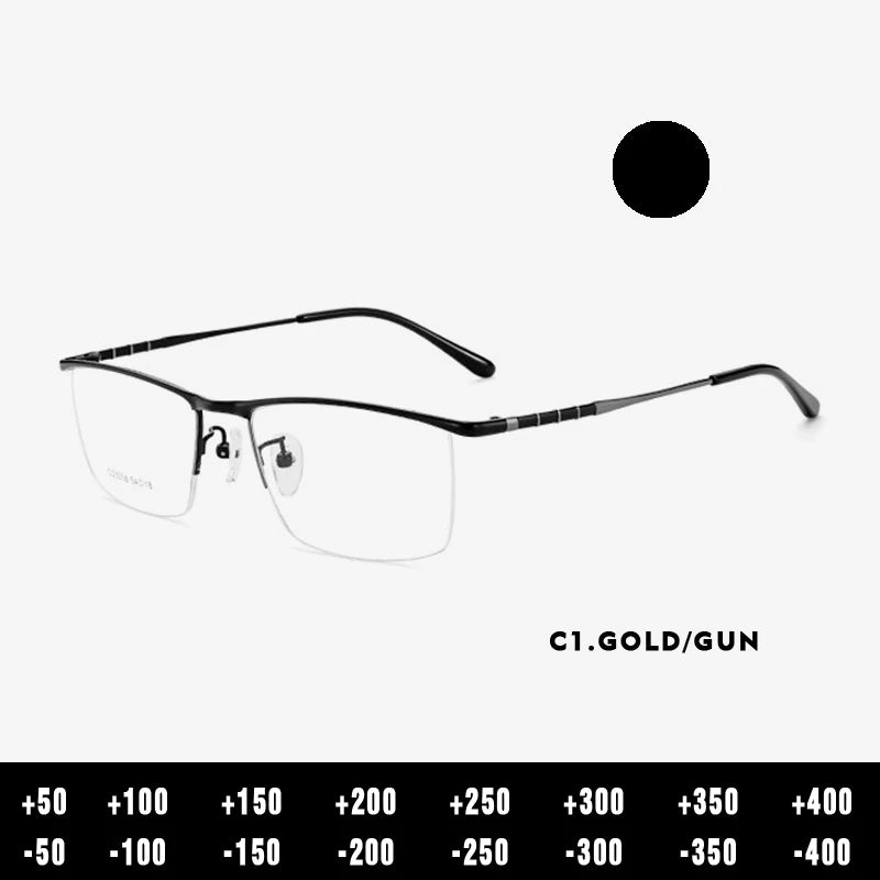 Kansept Men's Semi Rim Brow Line Alloy Reading Glasses 33256 Reading Glasses Kansept