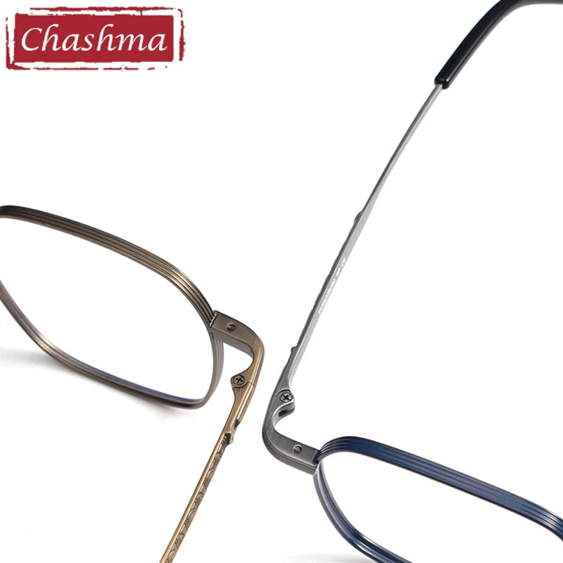 Chashma Unisex Full Rim Square Polygon Titanium Eyeglasses 14249 Full Rim Chashma   