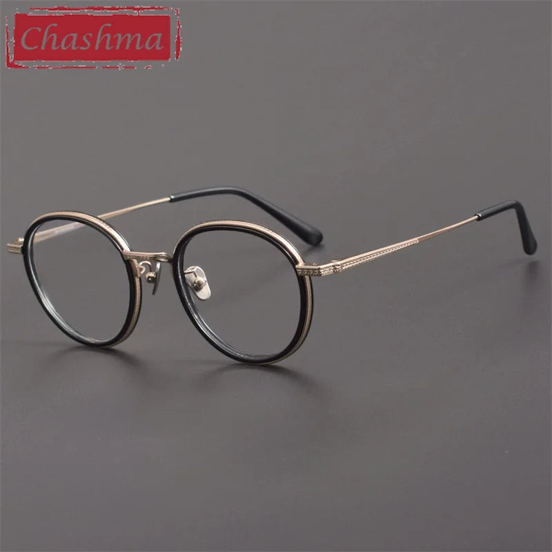 Chashma Unisex Full Rim Oval Round Acetate Titanium Eyeglasses 889027