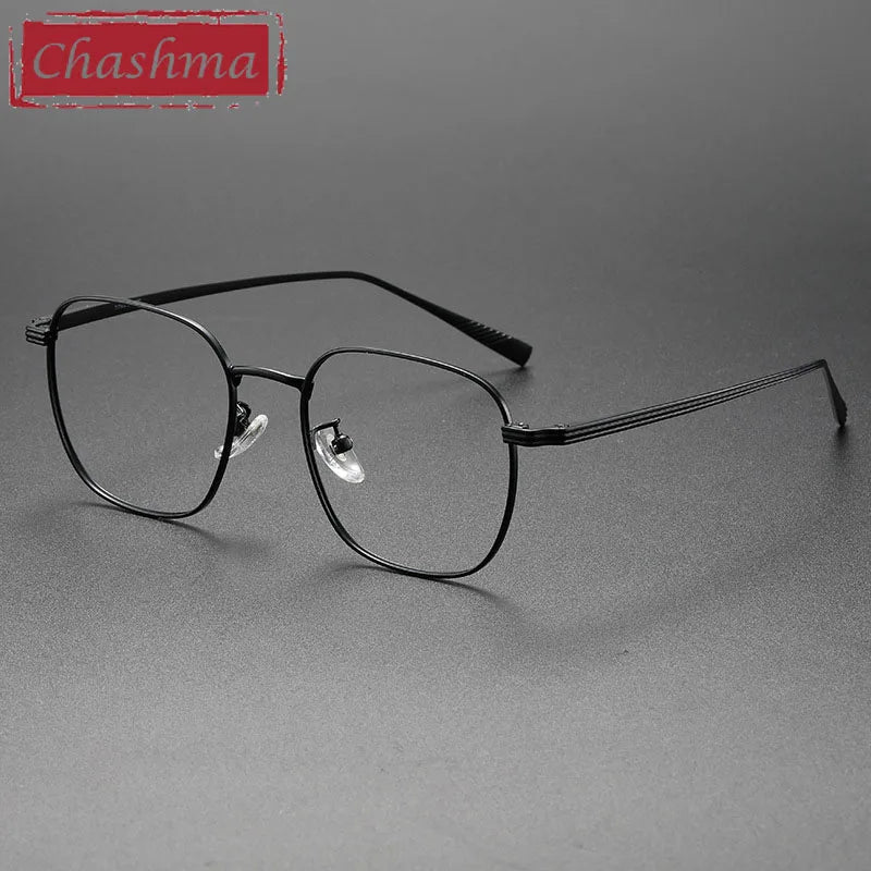 Chashma Unisex Full Rim Square Alloy Eyeglasses 19013 Full Rim Chashma Black  