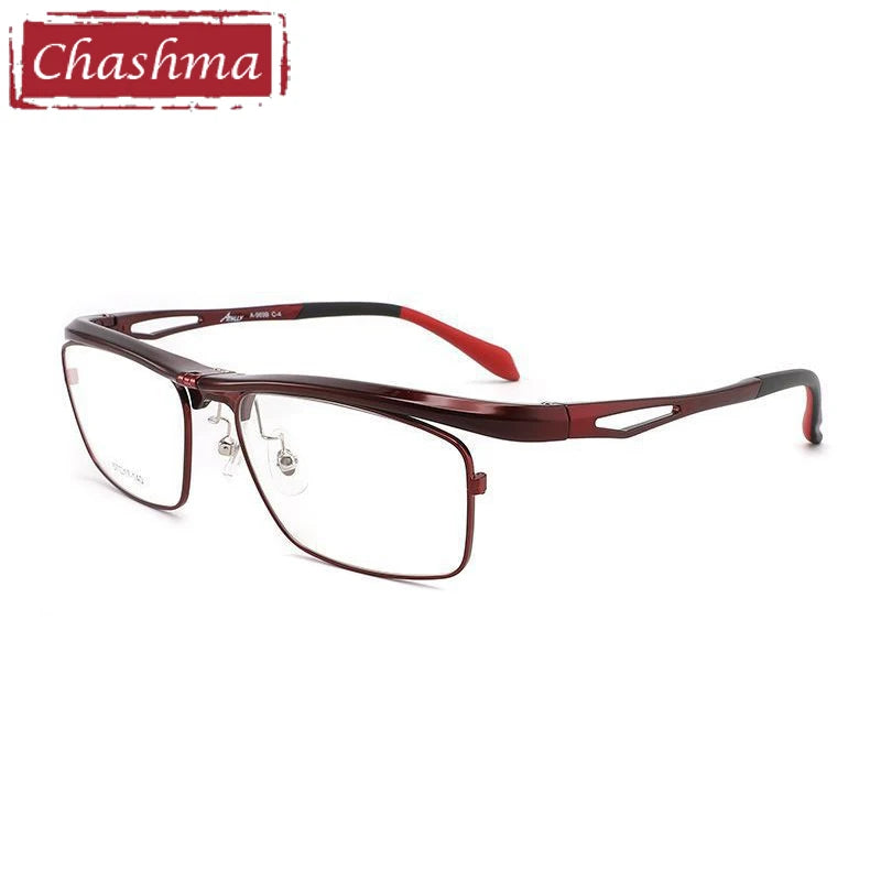 Chashma Ottica Unisex Full Rim Square Titanium Flip Up Eyeglasses 72969