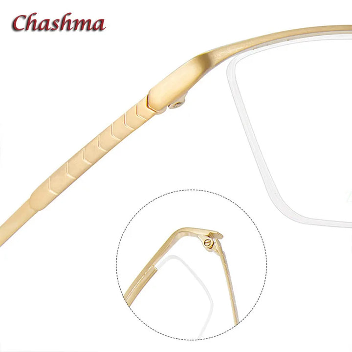 Chashma Ochki Men's Semi Rim Brow Line Titanium Eyeglasses 27803 Semi Rim Chashma Ochki   