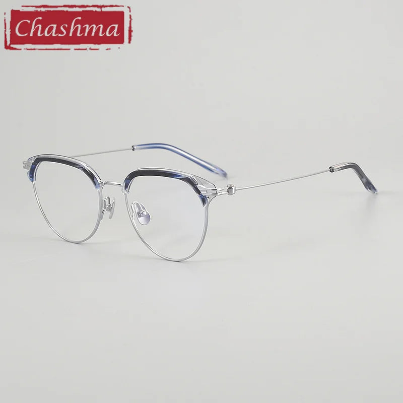 Chashma Unisex Full Rim Oval Round Acetate Titanium Eyeglasses 882410