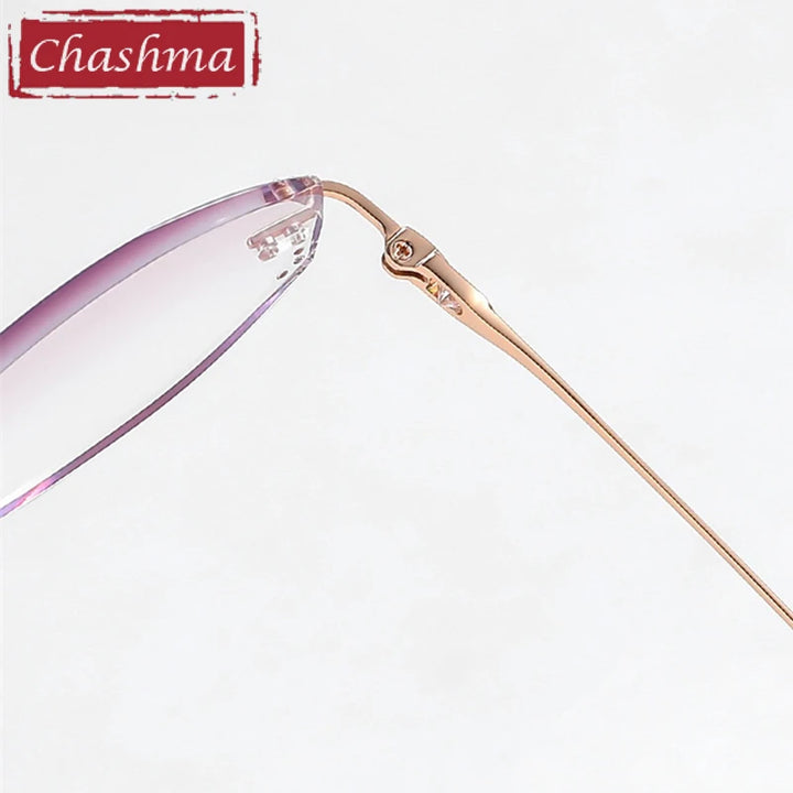 Chashma Ochki Women's Rimless Oval Square Titanium Eyeglasses 369123