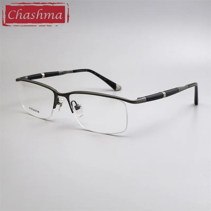 Chashma Unisex Semi Rim Square Brow Line Titanium Eyeglasses 819812