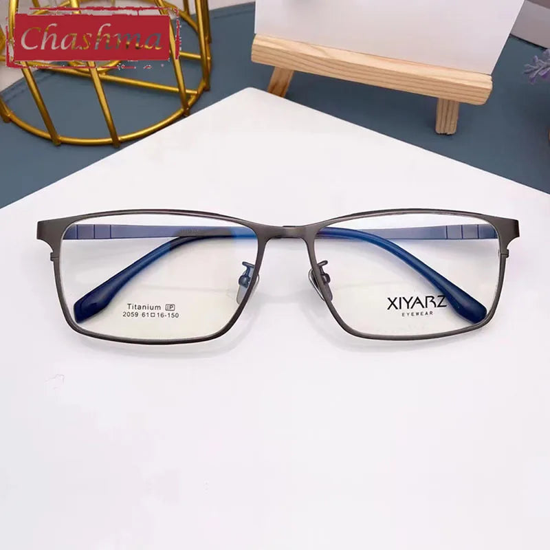 Chashma Men's Full Rim Big Square Titanium Eyeglasses 20594