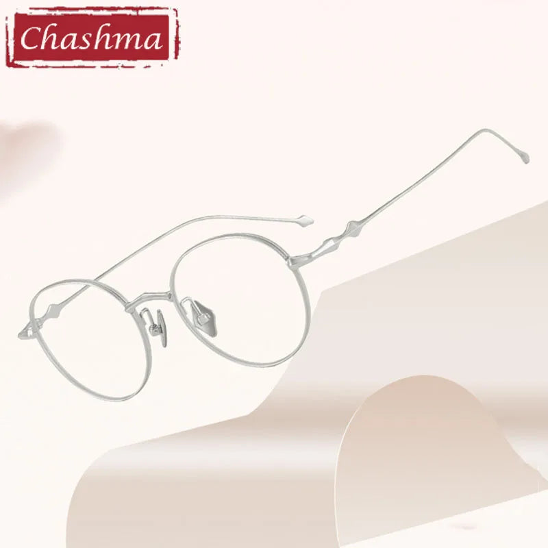 Chashma Ottica Women's Full Rim Round Titanium Eyeglasses Full Rim Chashma Ottica   