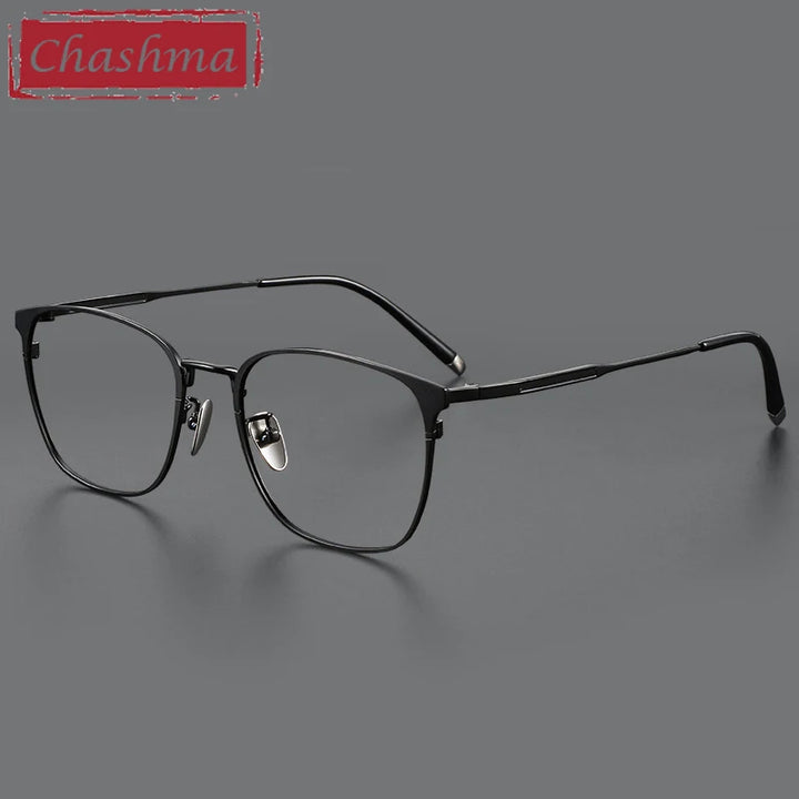 Chashma Unisex Full Rim Square Stainless Steel Eyeglasses 9976 Full Rim Chashma Black  